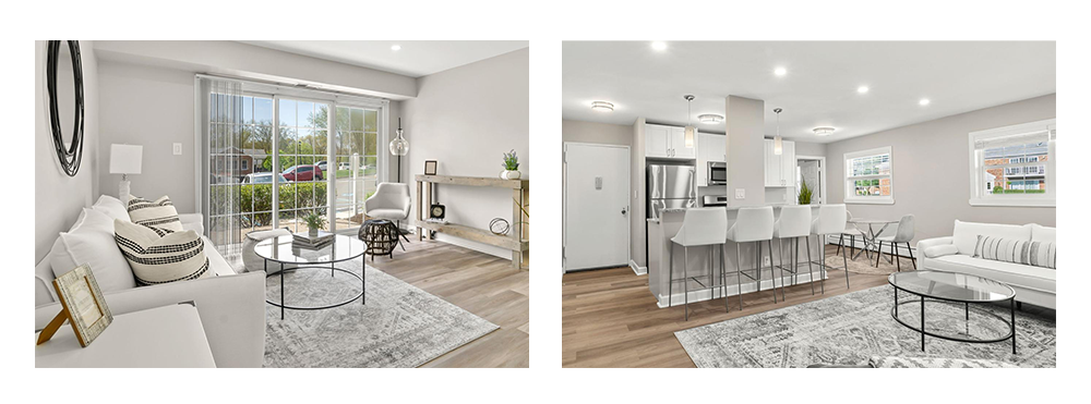 The essence of exceptional living interior rooms with bright lighting