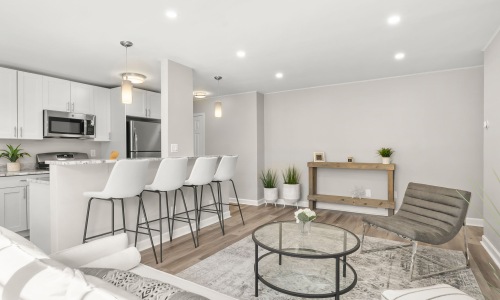 kitchen and dining area
